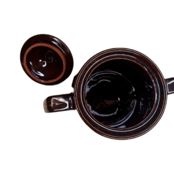 Vintage Japanese Brown Betty Rooster Ceramic Tea Set - Teapot, Sugar Bow… - Picture 4 of 13